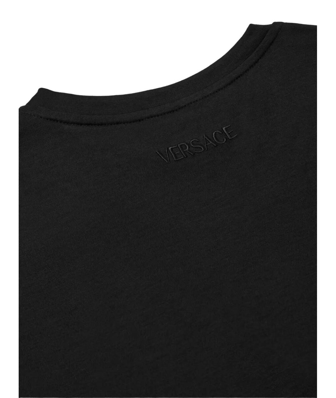 VERSACE Черная хлопковая футболка, фото 3