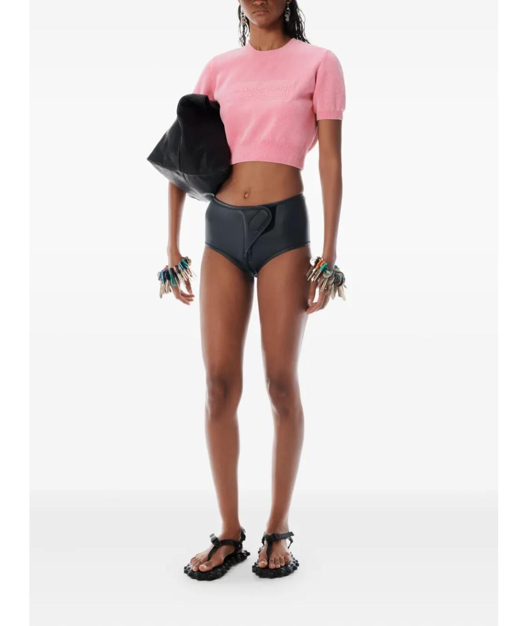 ALEXANDER WANG Розовая хлопковая футболка, фото 3