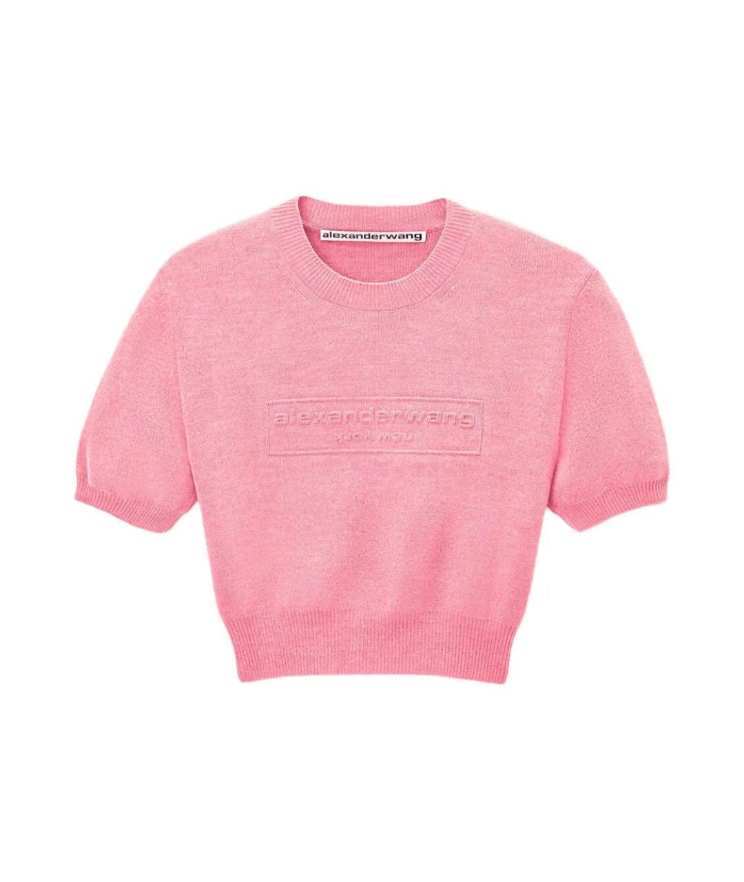 ALEXANDER WANG Розовая хлопковая футболка, фото 1