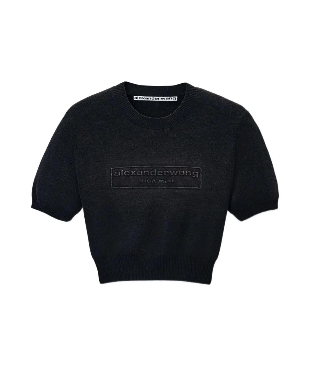 ALEXANDER WANG Черная хлопковая футболка, фото 1