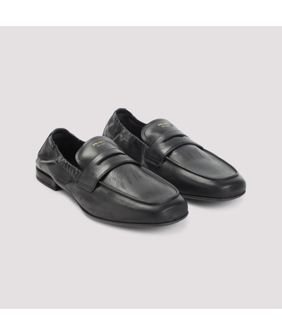 PRADA Черные кожаные лоферы, фото 4