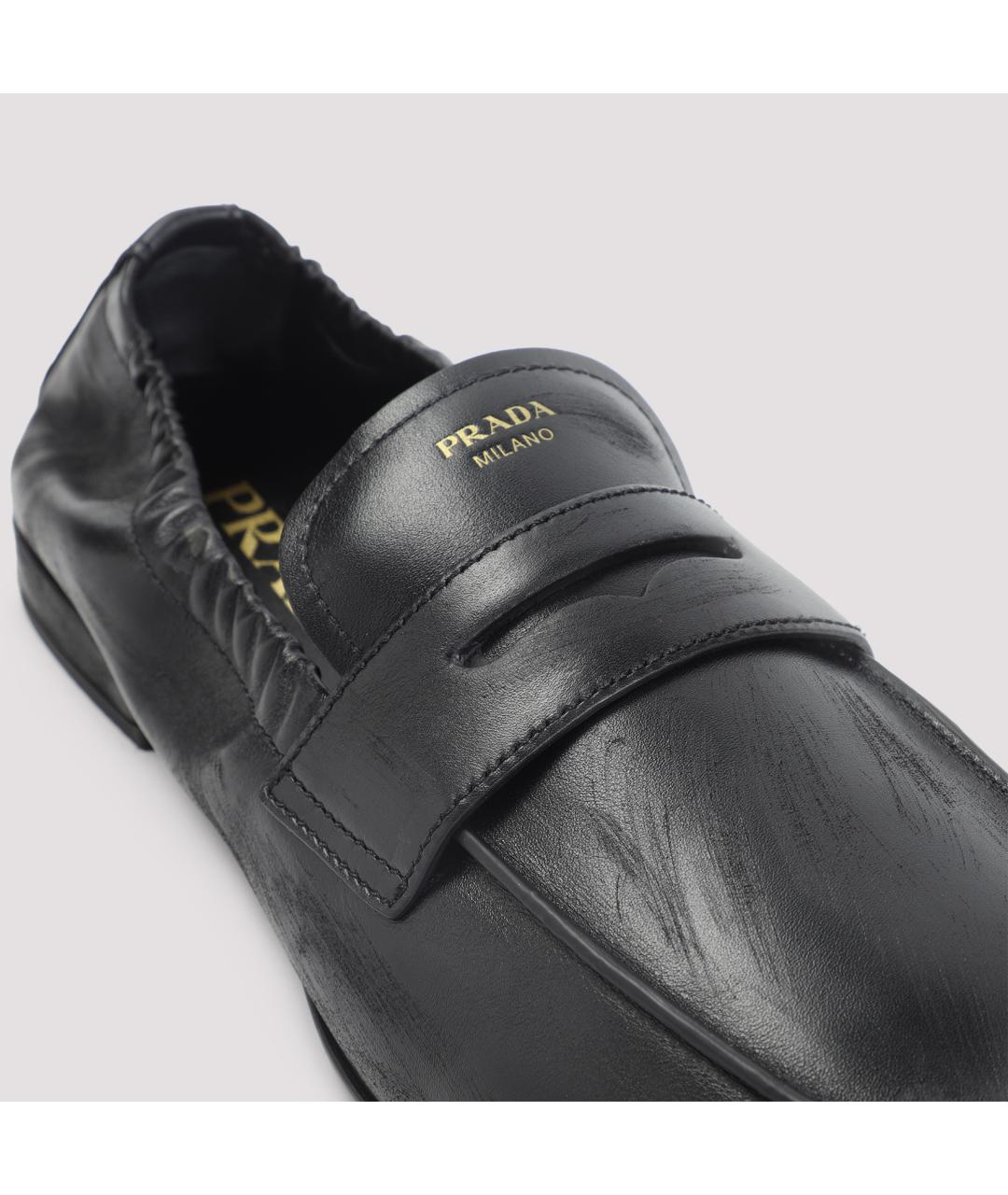 PRADA Черные кожаные лоферы, фото 5