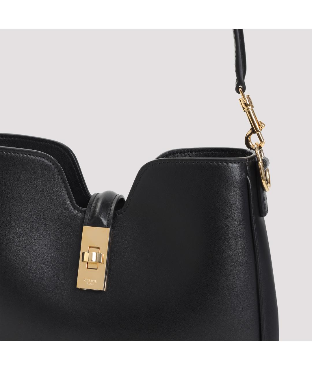 CELINE Черная кожаная сумка через плечо, фото 4