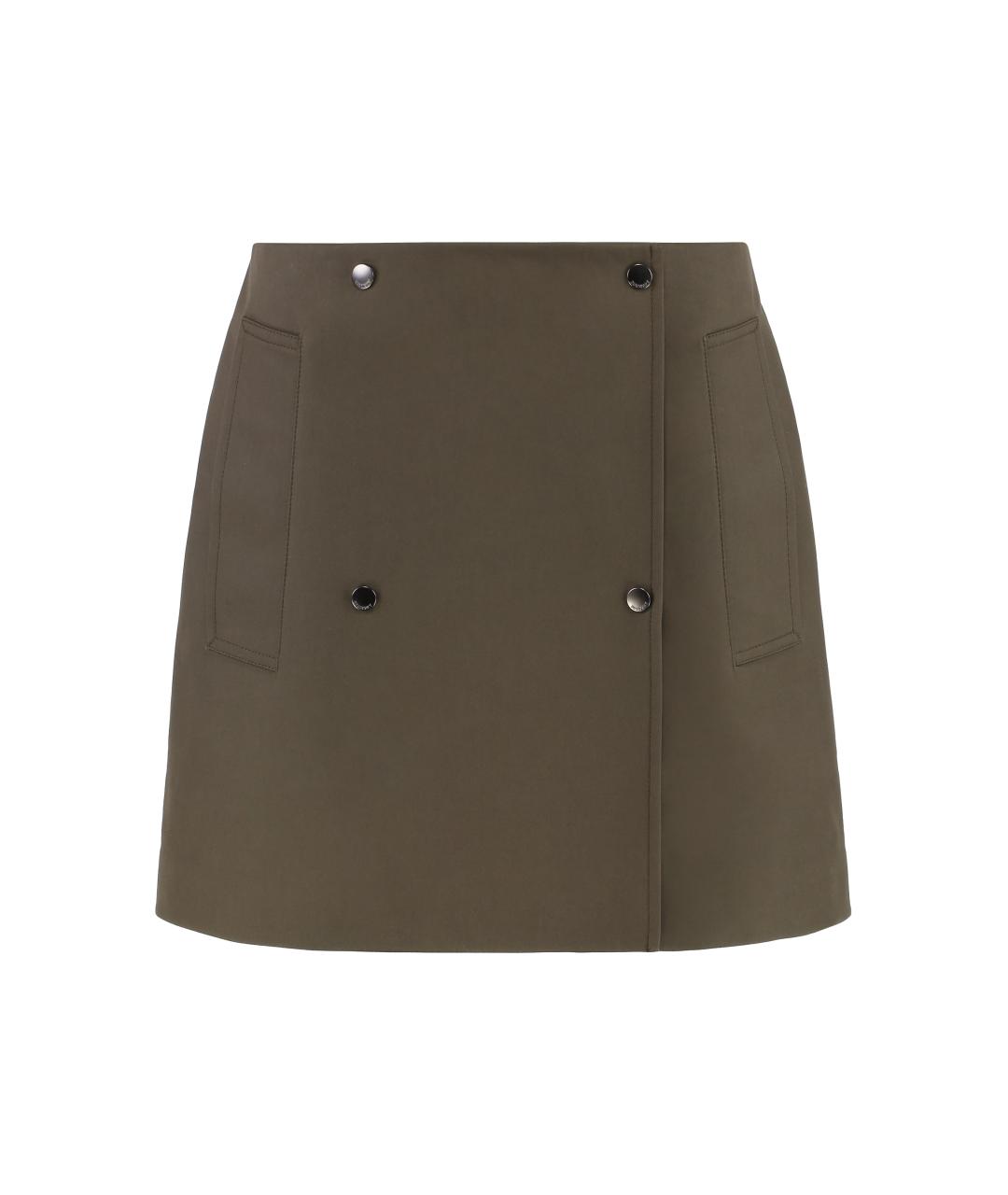BURBERRY Зеленая хлопковая юбка мини, фото 1