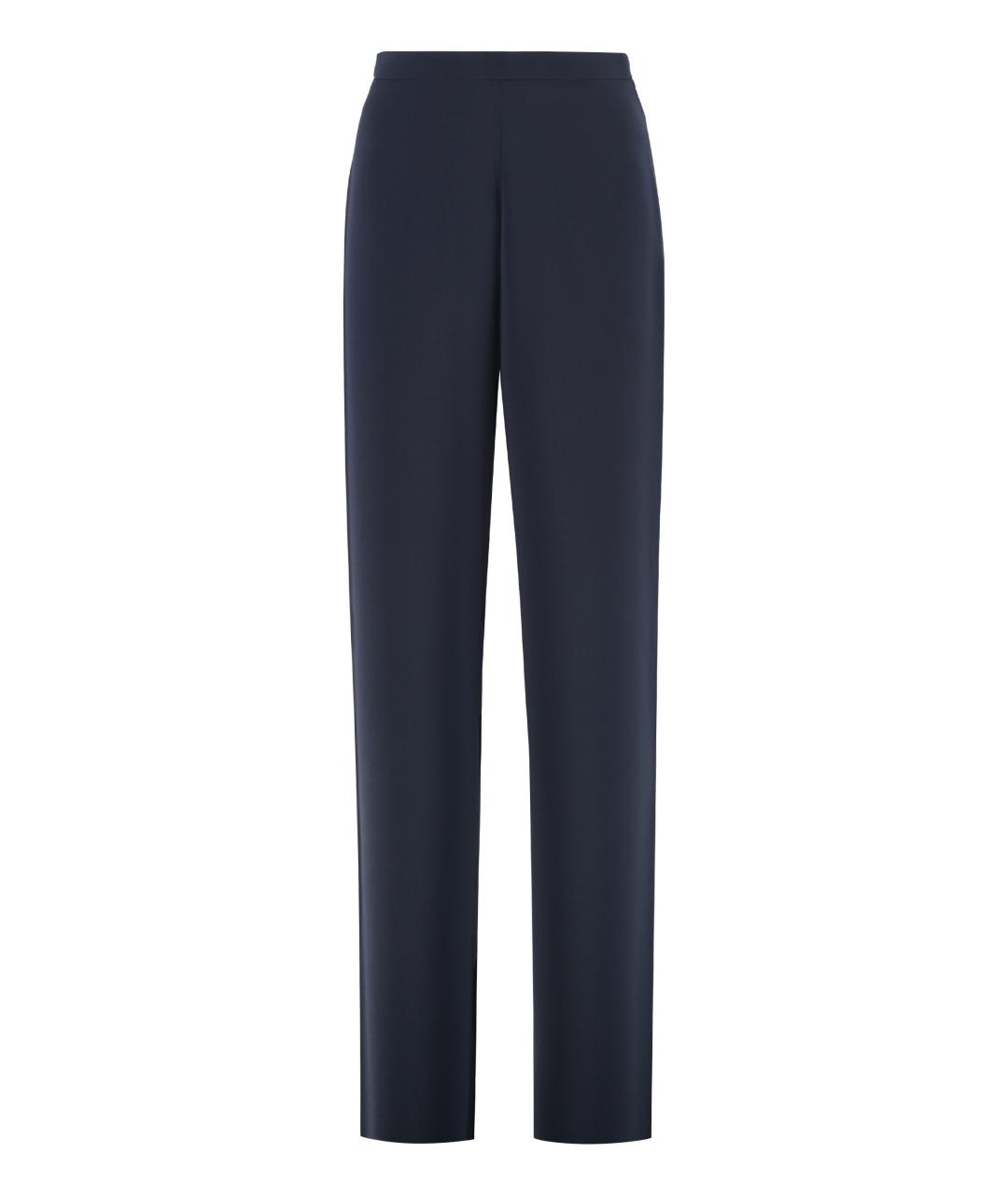 MAX MARA STUDIO Темно-синие полиэстеровые прямые брюки, фото 1