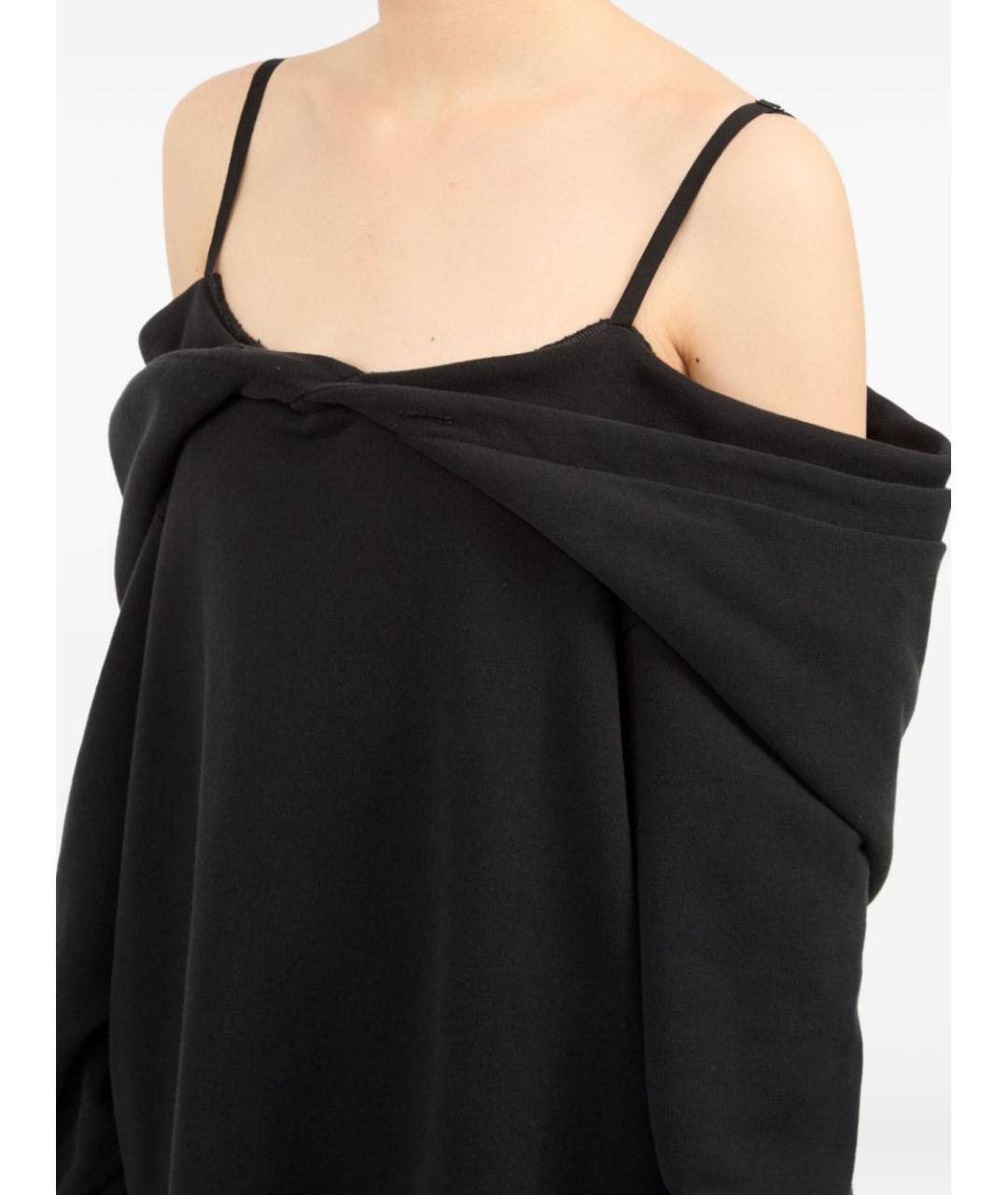 MM6 MAISON MARGIELA Черное хлопковое повседневное платье, фото 2