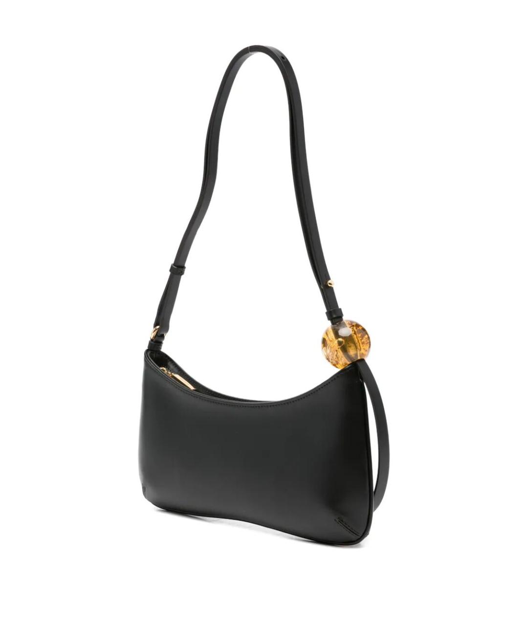 JACQUEMUS Черная кожаная сумка через плечо, фото 3