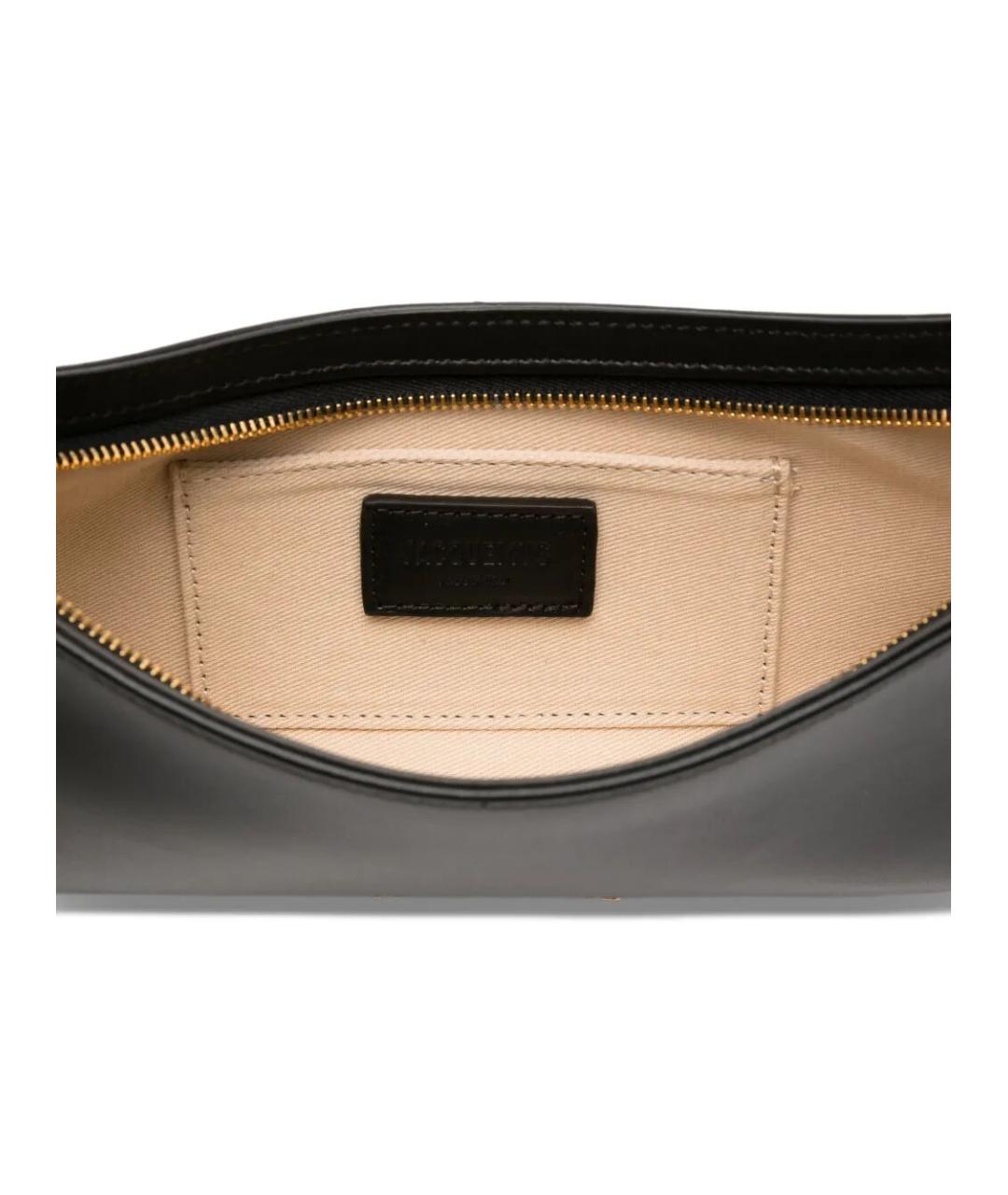 JACQUEMUS Черная кожаная сумка через плечо, фото 5