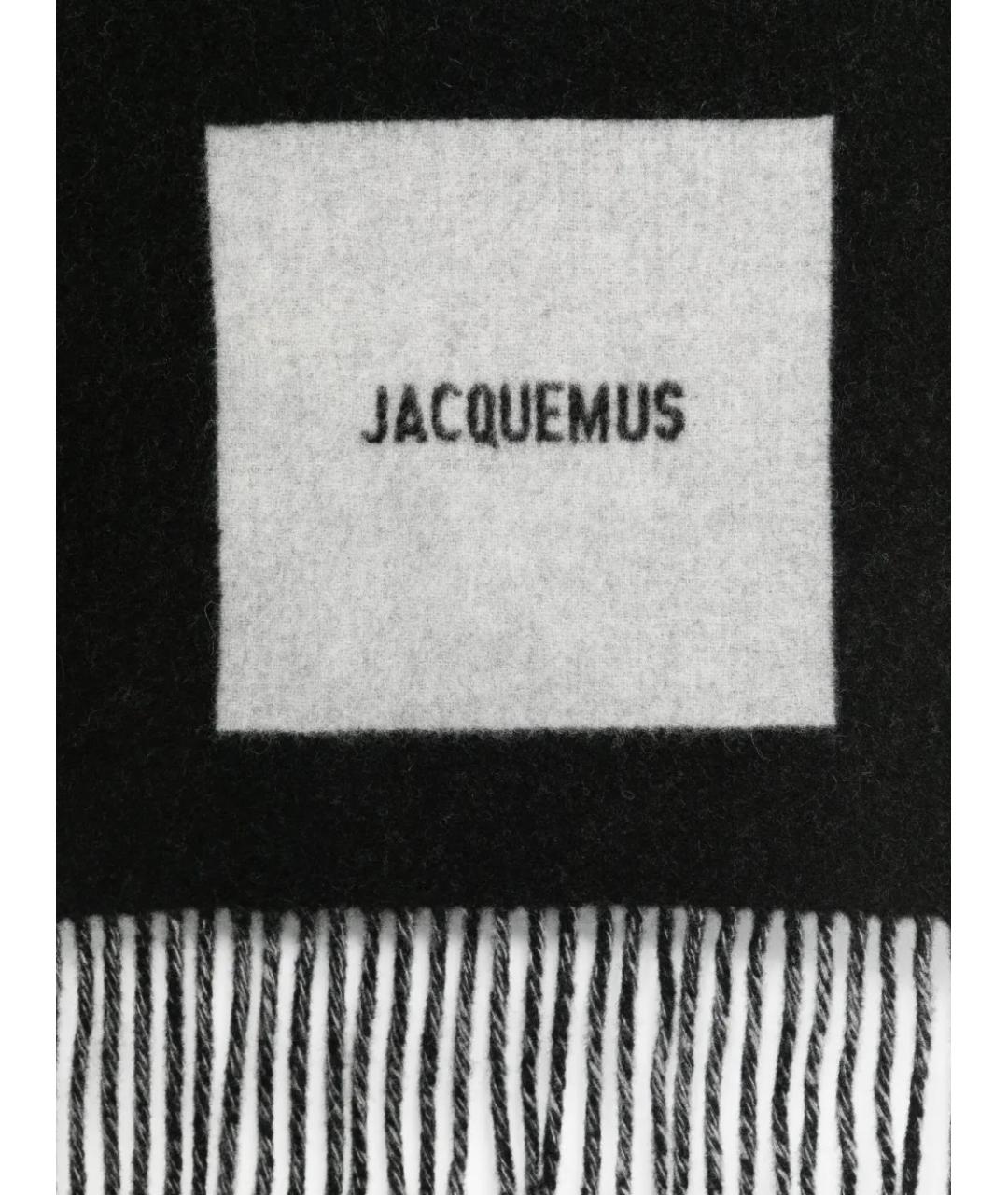 JACQUEMUS Черный шерстяной шарф, фото 2