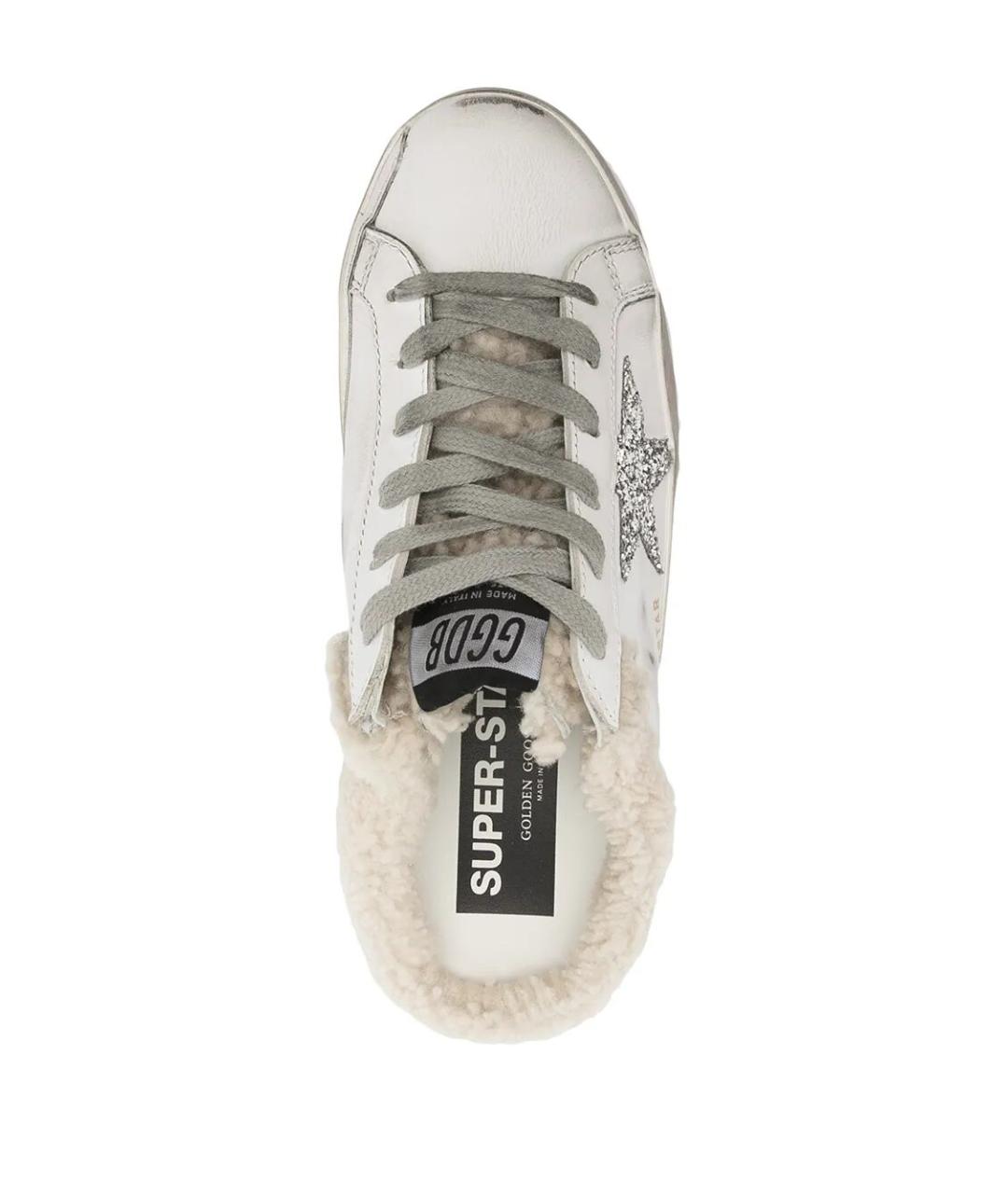 GOLDEN GOOSE DELUXE BRAND Белые кожаные мюли, фото 4