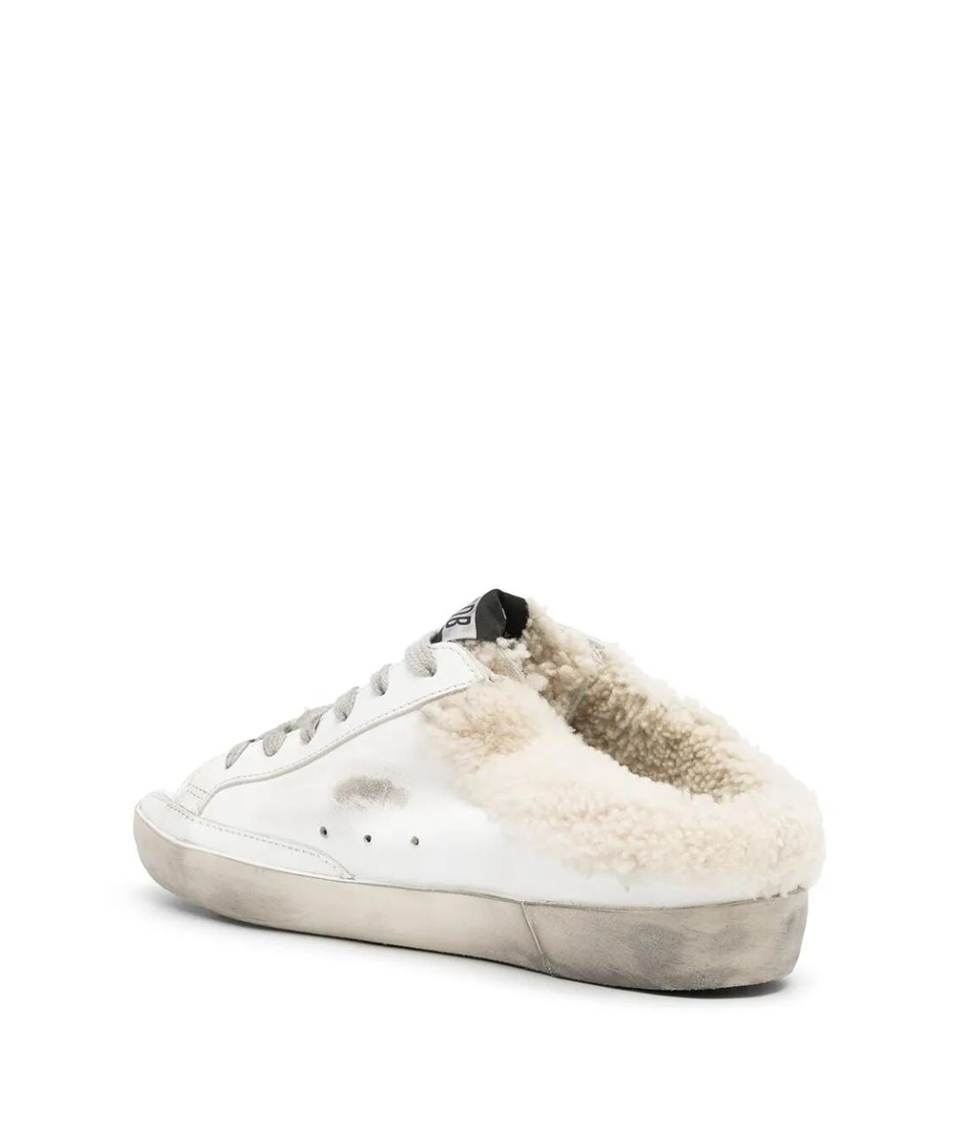 GOLDEN GOOSE DELUXE BRAND Белые кожаные мюли, фото 3