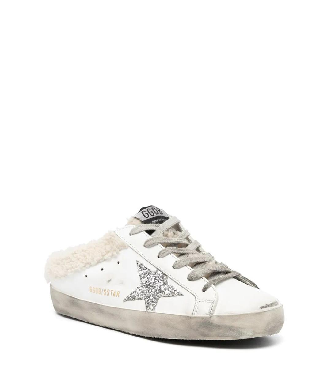 GOLDEN GOOSE DELUXE BRAND Белые кожаные мюли, фото 2