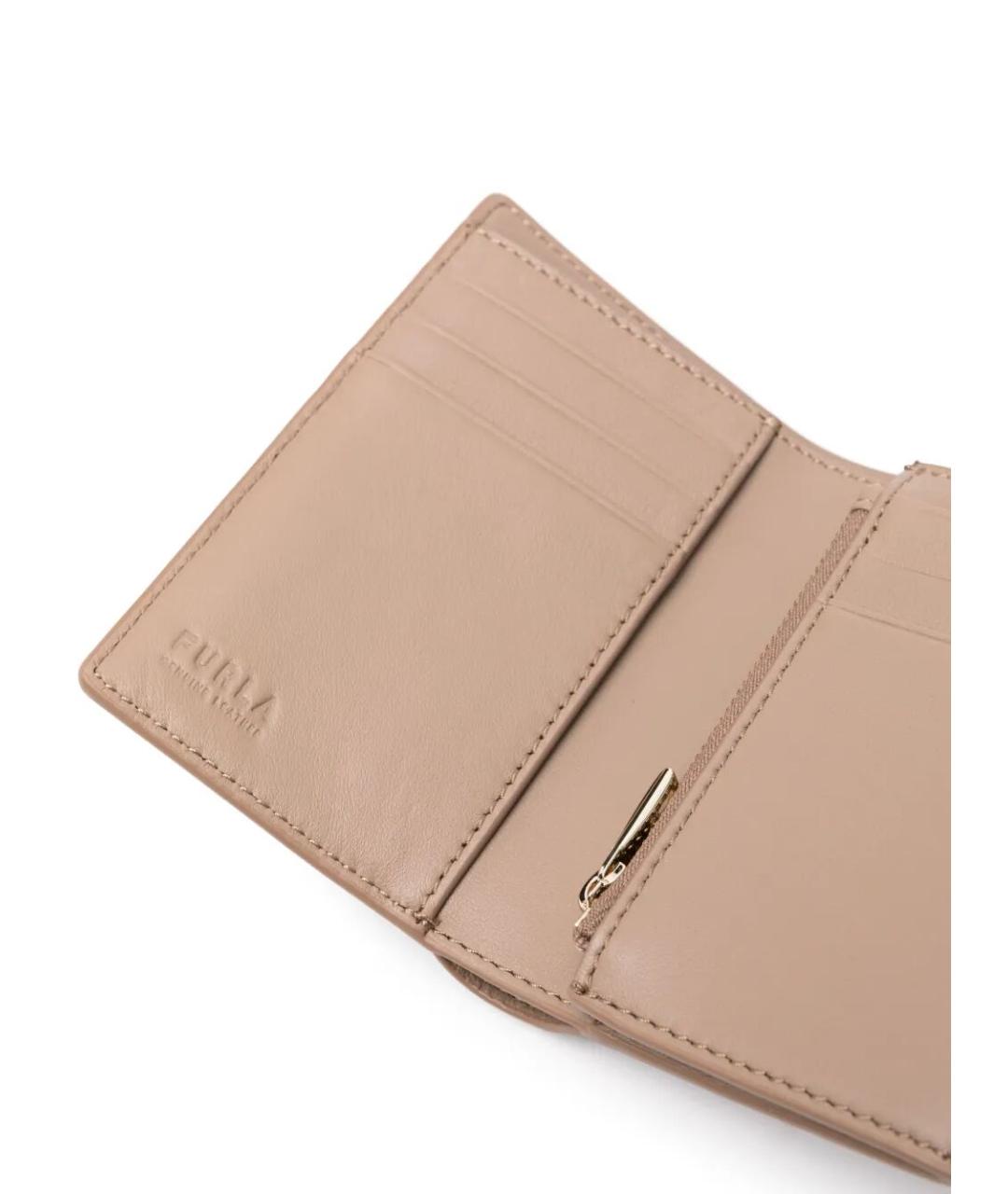 FURLA Бежевый кожаный кошелек, фото 3