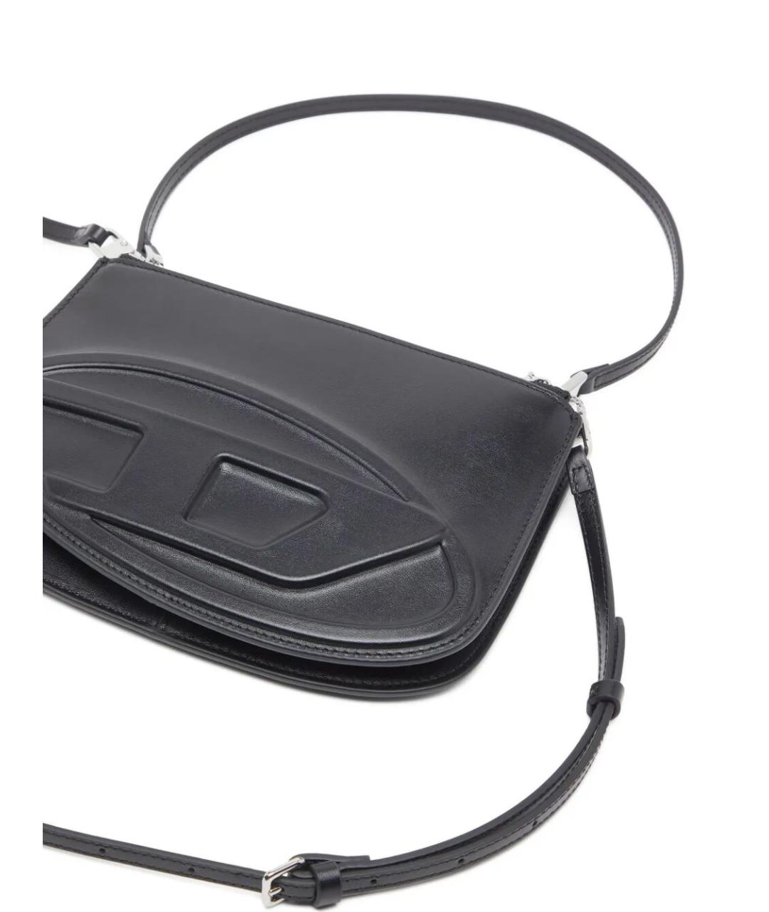 DIESEL Черная кожаная сумка через плечо, фото 4