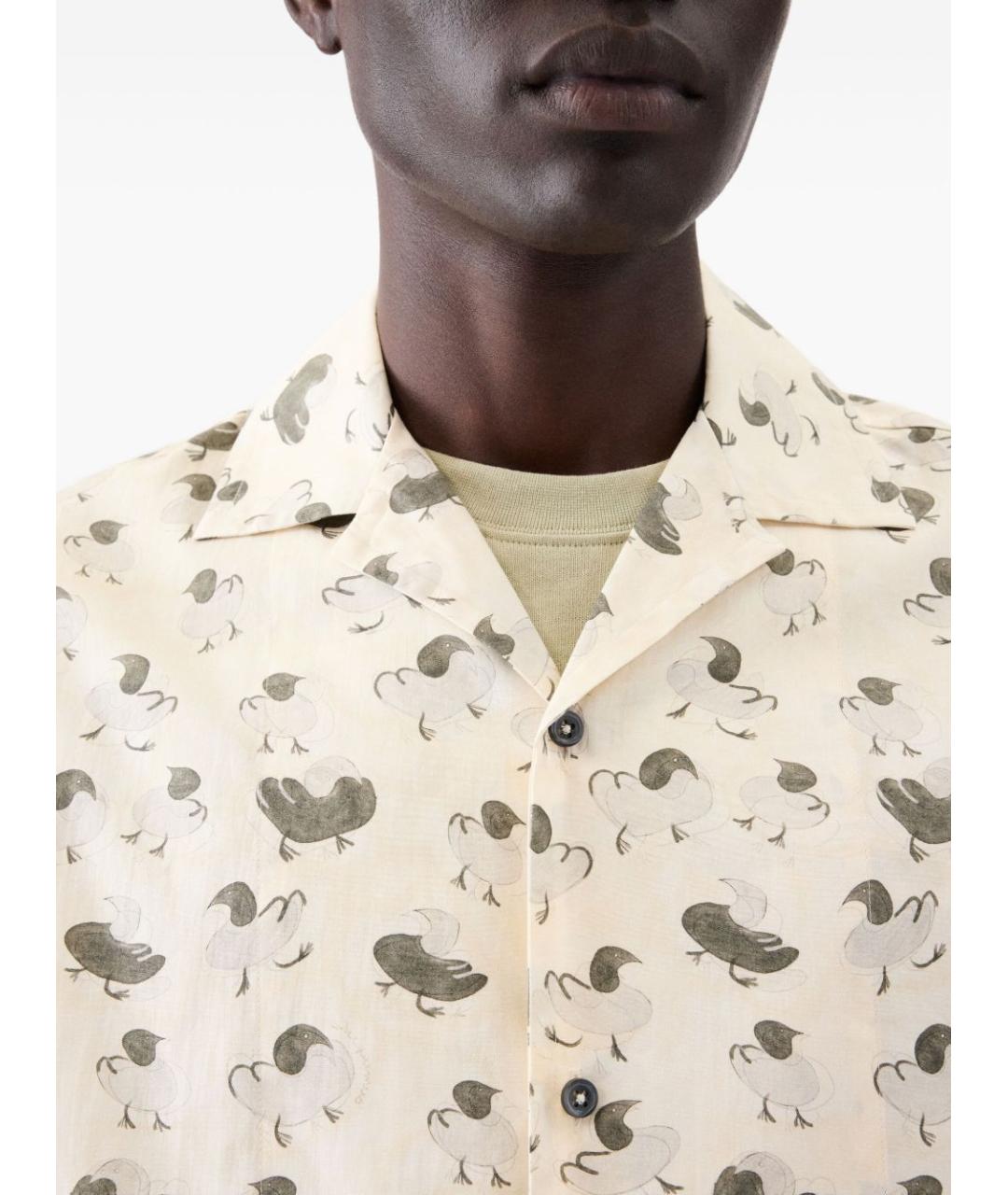 JACQUEMUS Бежевая хлопковая кэжуал рубашка, фото 3