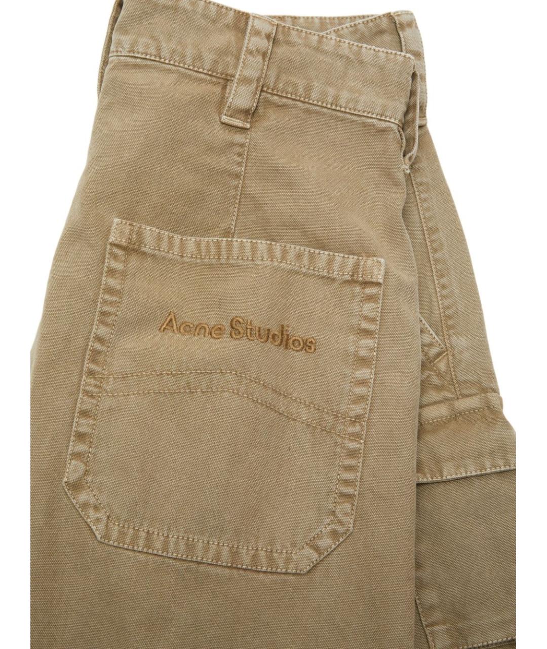 ACNE STUDIOS Бежевые хлопковые прямые брюки, фото 5