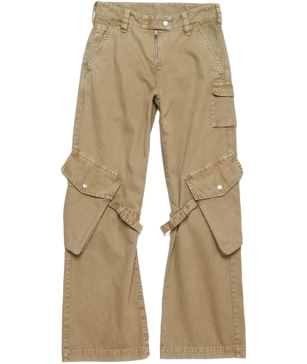 ACNE STUDIOS Бежевые хлопковые прямые брюки, фото 1