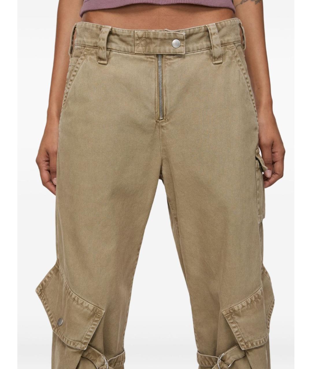 ACNE STUDIOS Бежевые хлопковые прямые брюки, фото 4