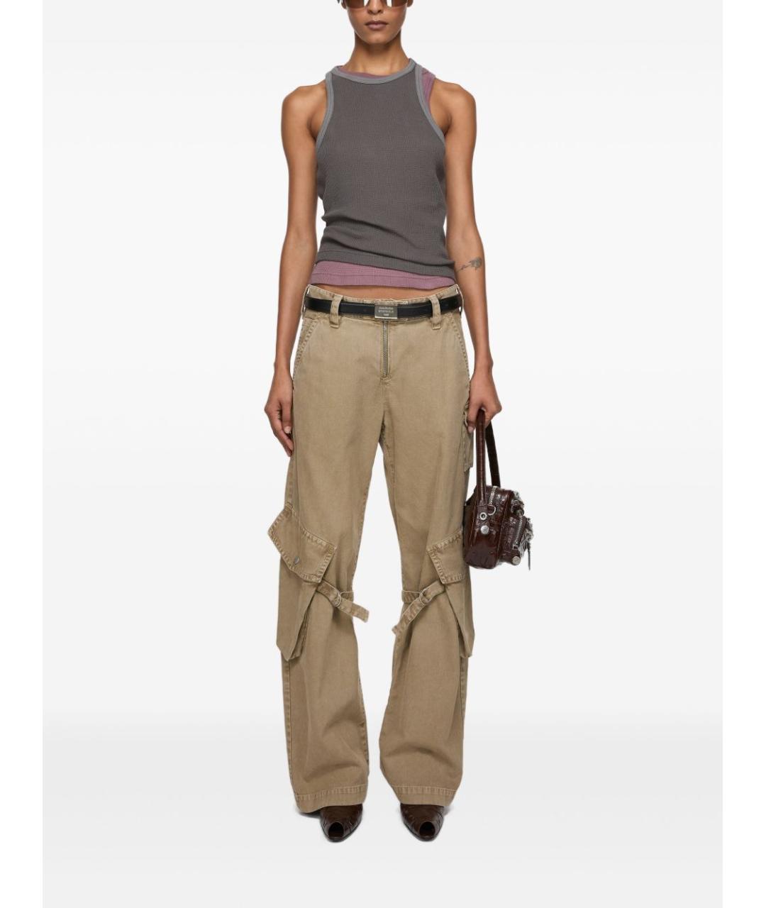 ACNE STUDIOS Бежевые хлопковые прямые брюки, фото 2