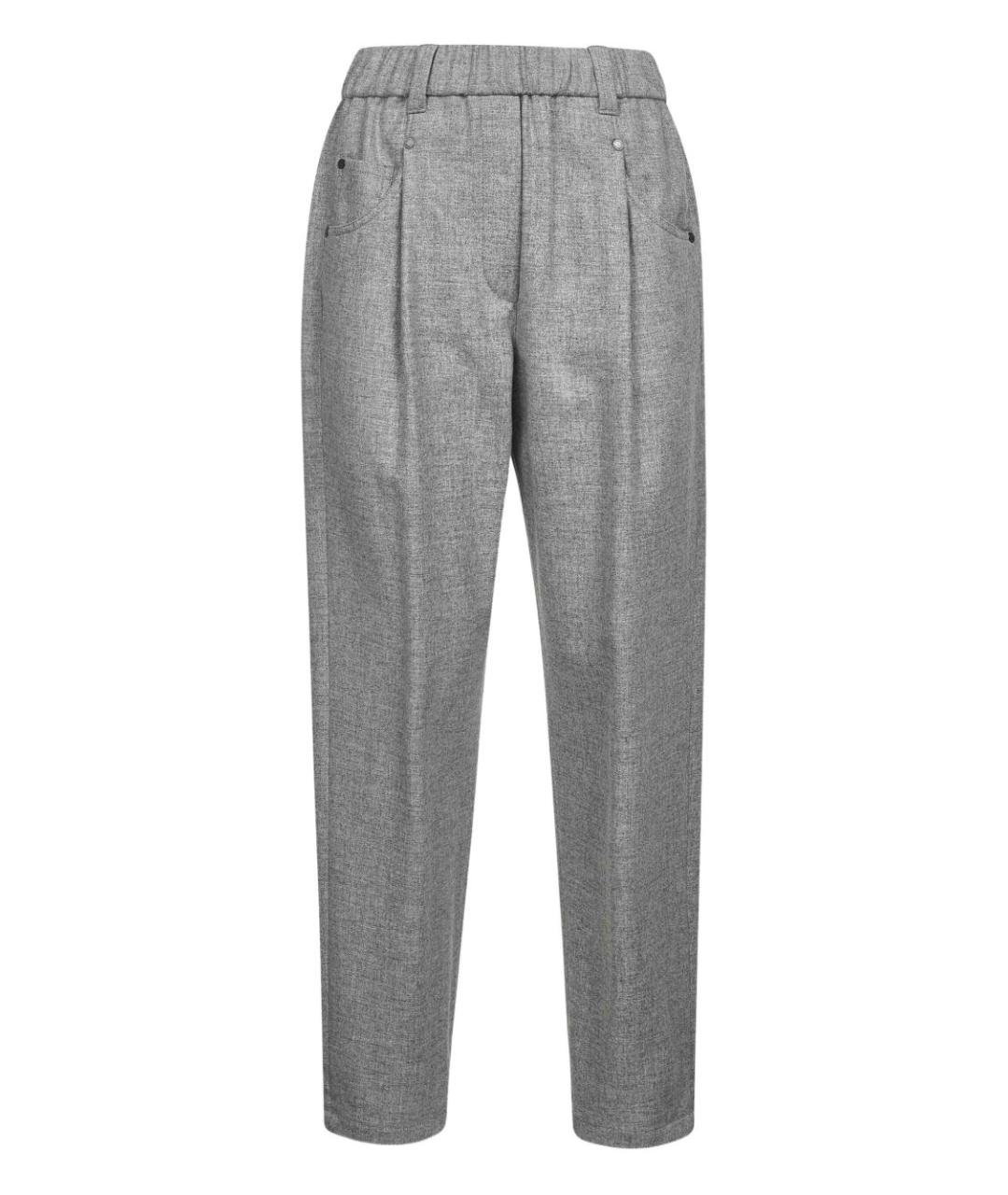 BRUNELLO CUCINELLI Серые прямые брюки, фото 1