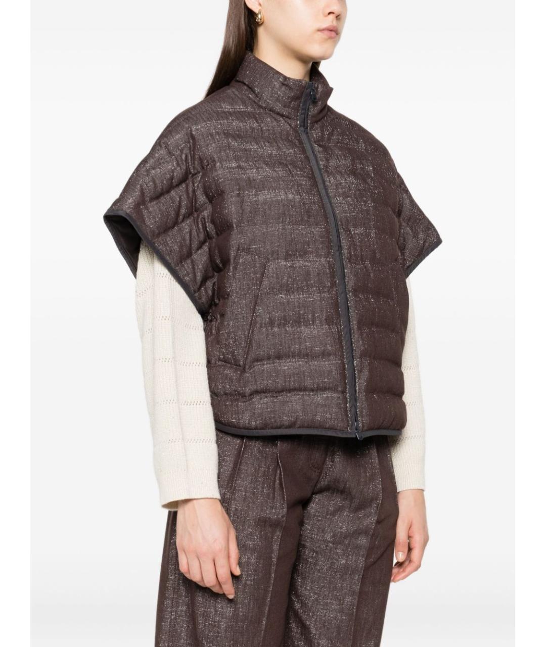 BRUNELLO CUCINELLI Коричневая деним куртка, фото 2
