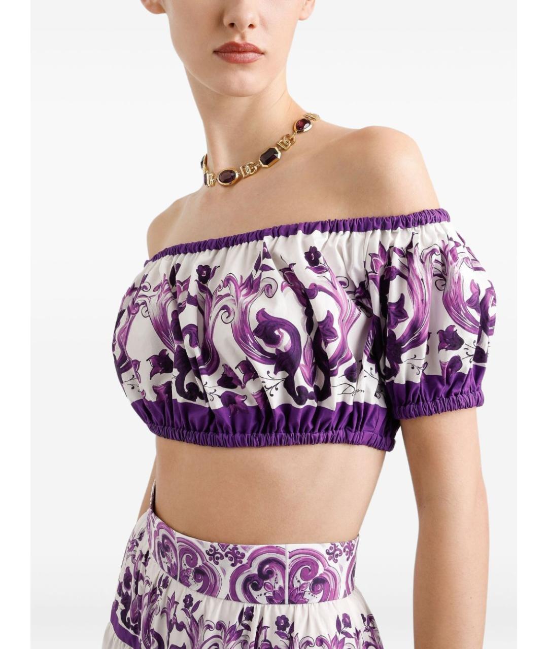 DOLCE&GABBANA Фиолетовая хлопковая майка, фото 4