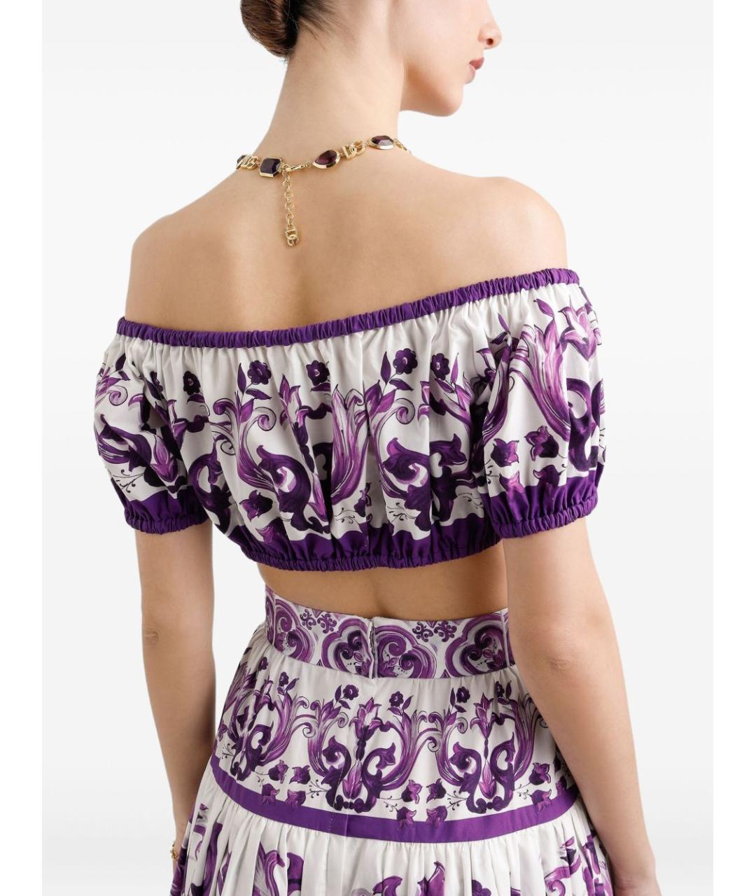 DOLCE&GABBANA Фиолетовая хлопковая майка, фото 5
