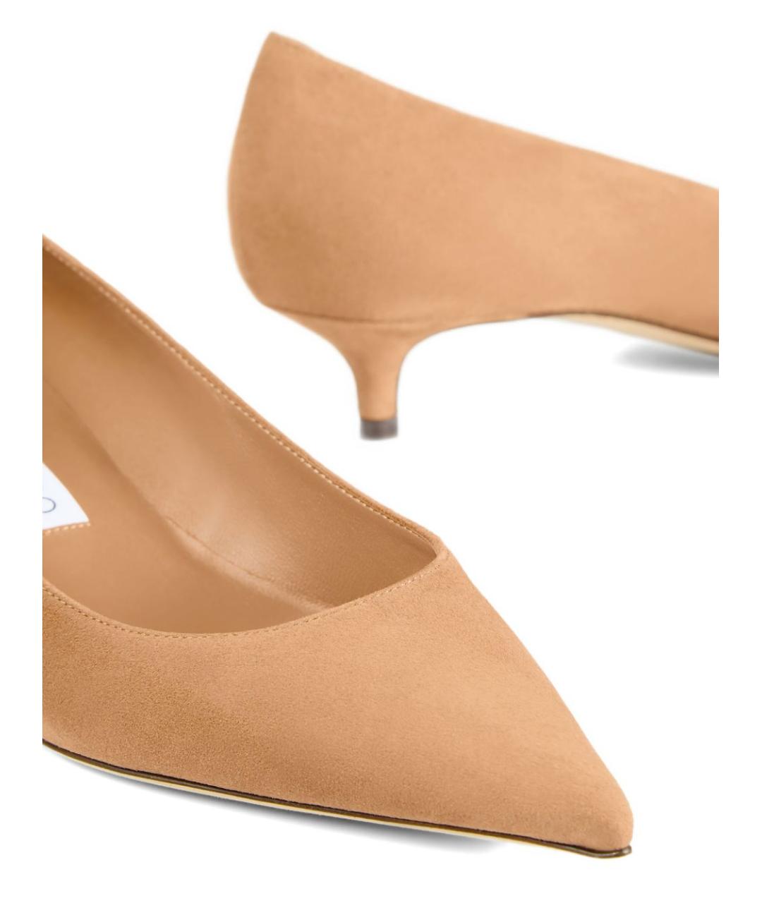 JIMMY CHOO Бежевые замшевые туфли, фото 3