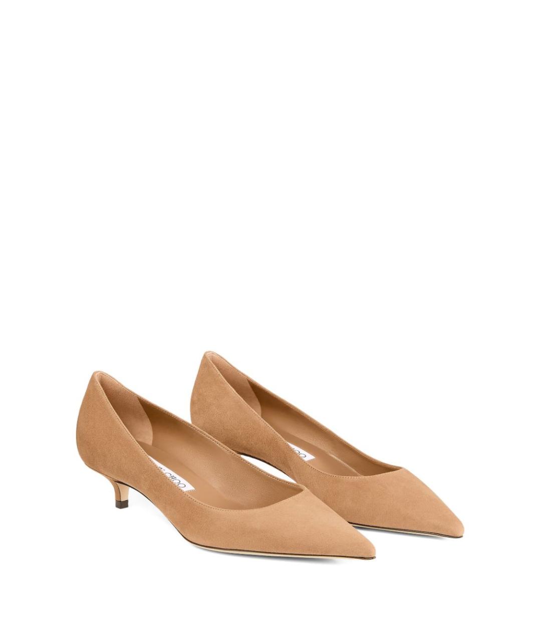 JIMMY CHOO Бежевые замшевые туфли, фото 4