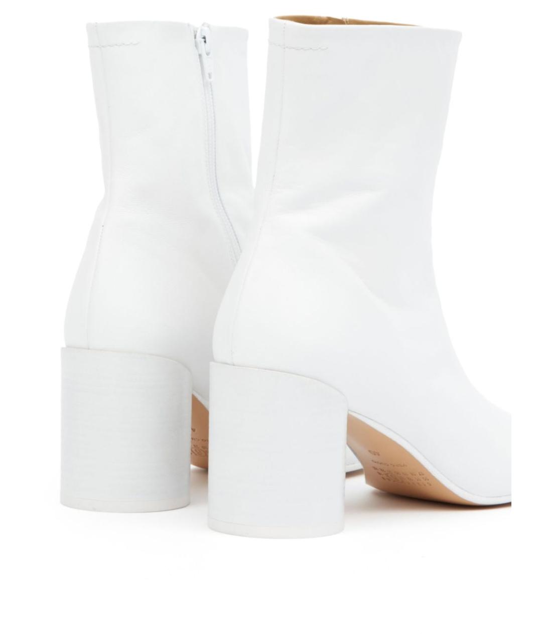 MM6 MAISON MARGIELA Белые кожаные ботинки, фото 4