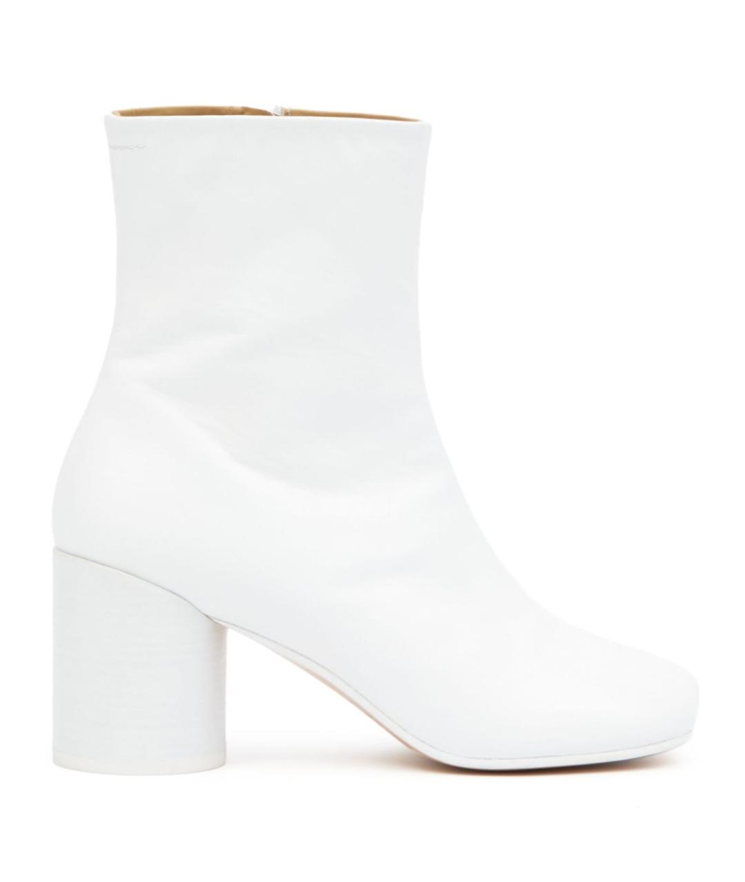 MM6 MAISON MARGIELA Белые кожаные ботинки, фото 1