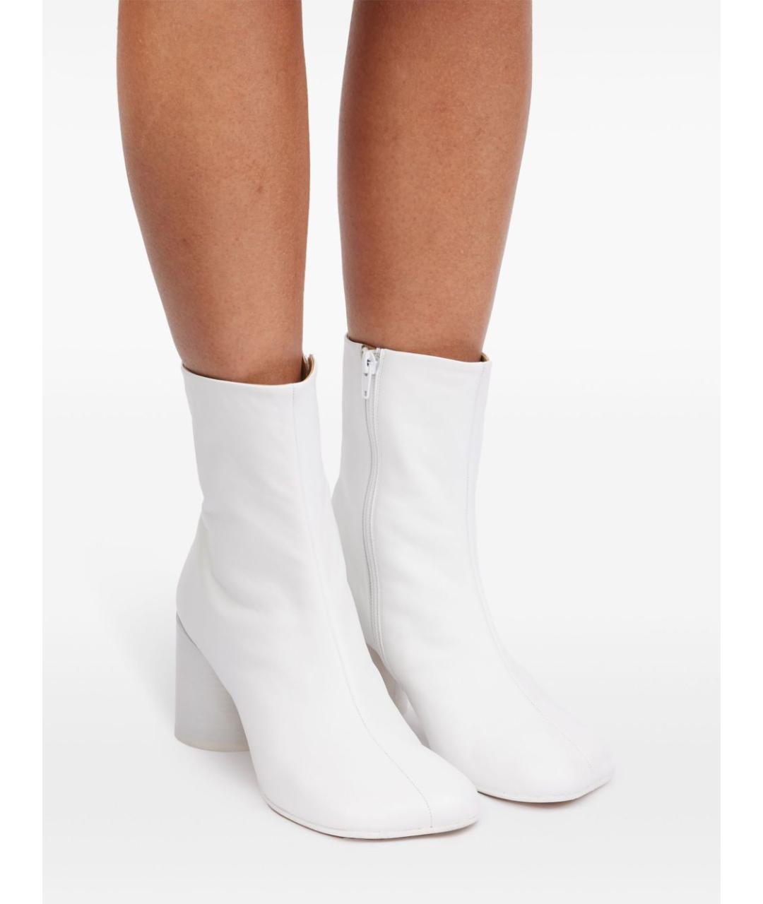 MM6 MAISON MARGIELA Белые кожаные ботинки, фото 5