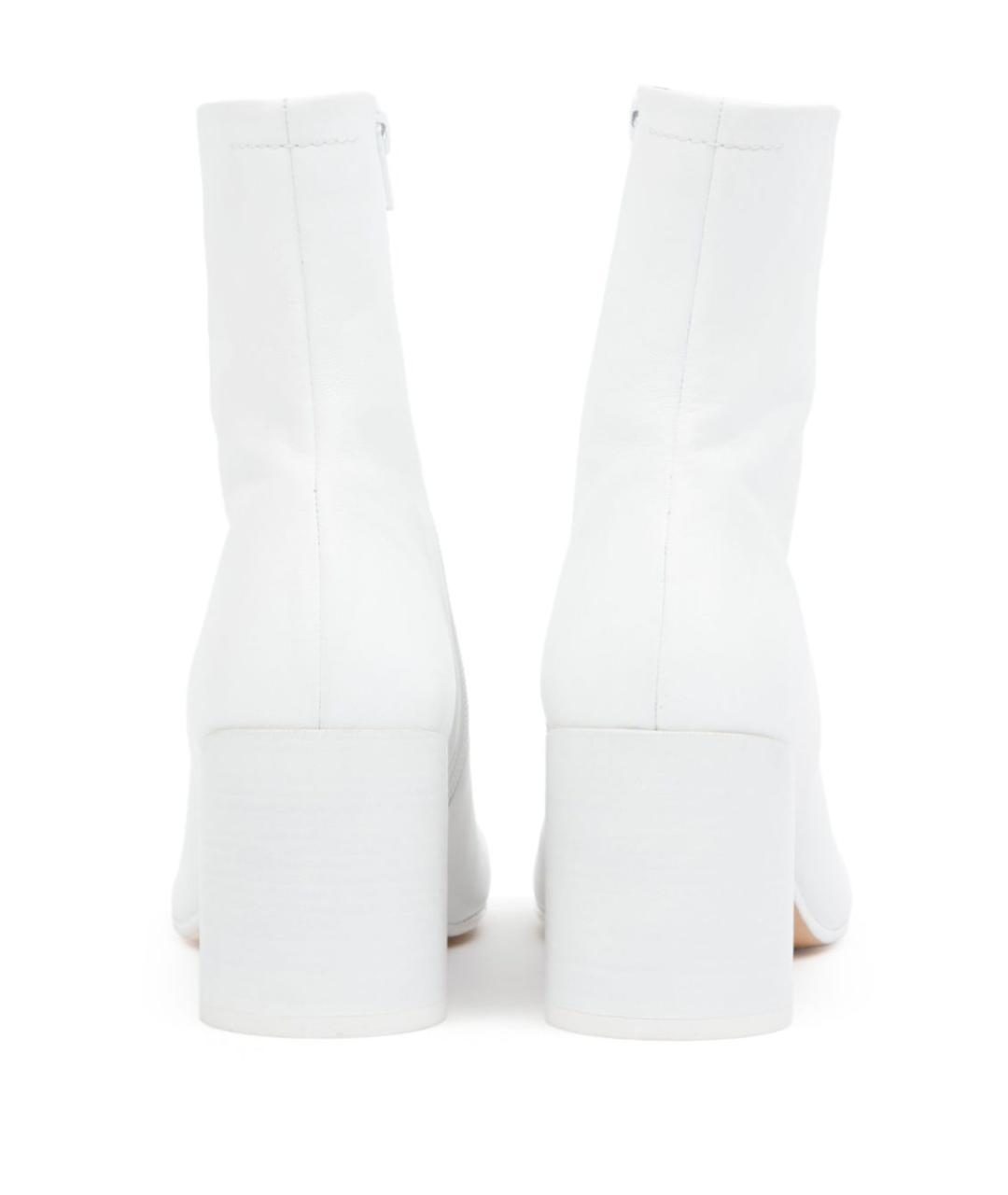 MM6 MAISON MARGIELA Белые кожаные ботинки, фото 3