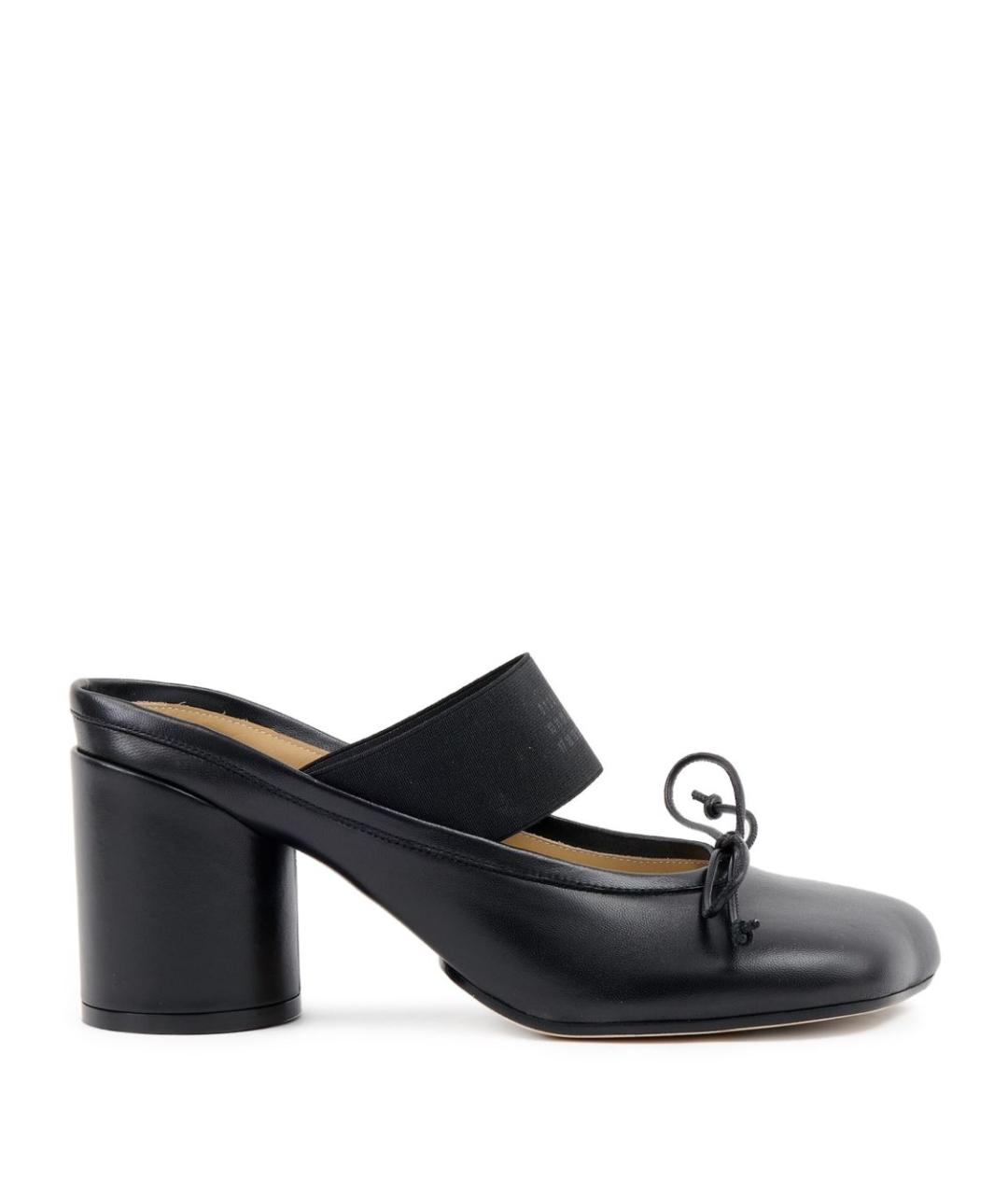 MM6 MAISON MARGIELA Черные кожаные мюли, фото 1