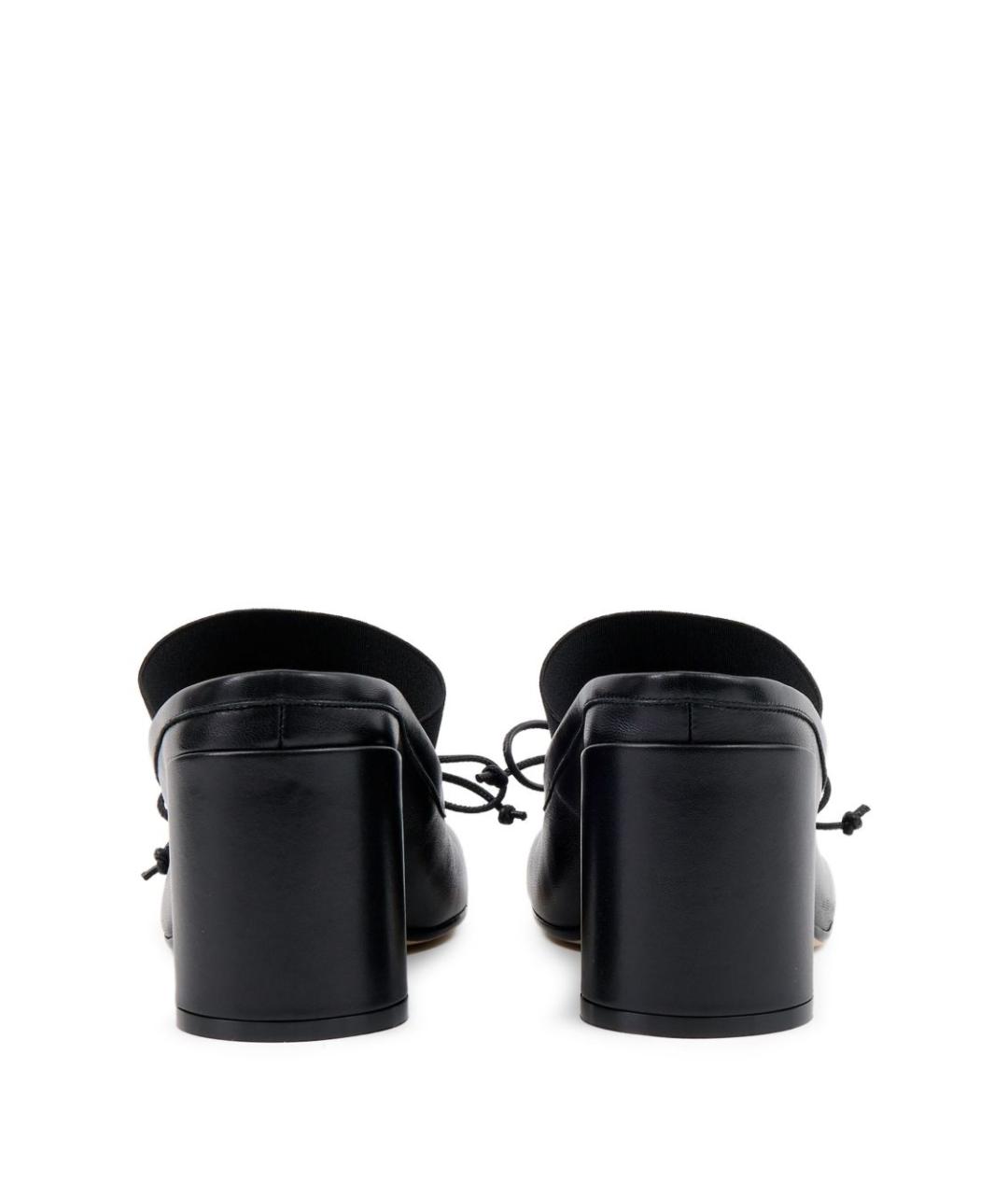 MM6 MAISON MARGIELA Черные кожаные мюли, фото 5