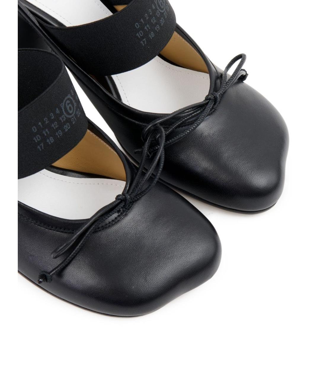 MM6 MAISON MARGIELA Черные кожаные мюли, фото 3
