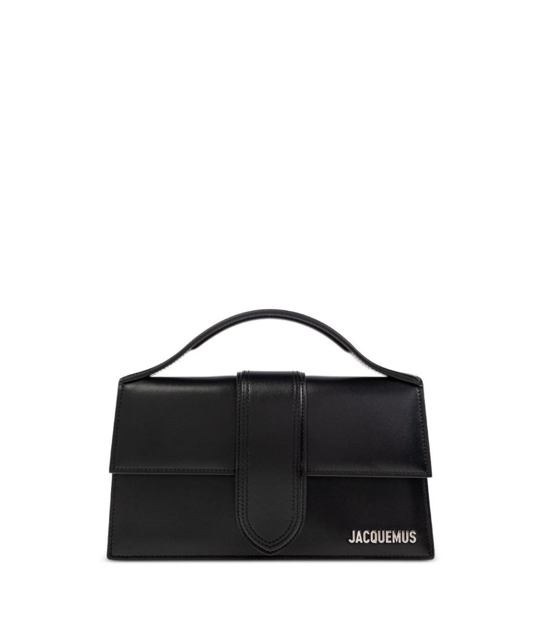 JACQUEMUS Черная кожаная сумка с короткими ручками, фото 1