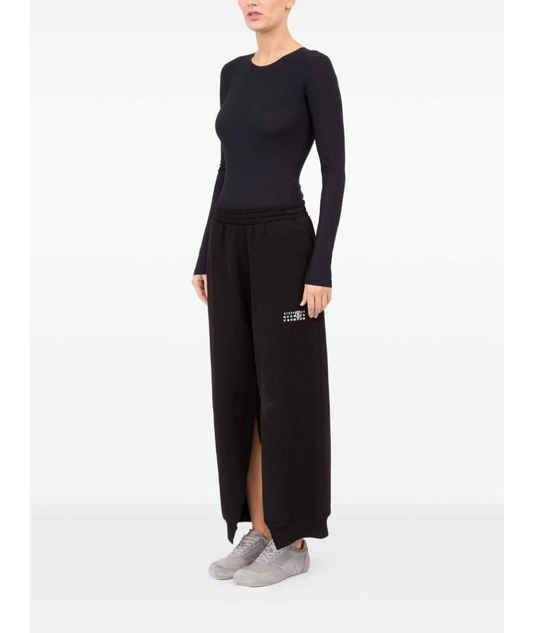 MM6 MAISON MARGIELA Черные хлопковые прямые брюки, фото 3