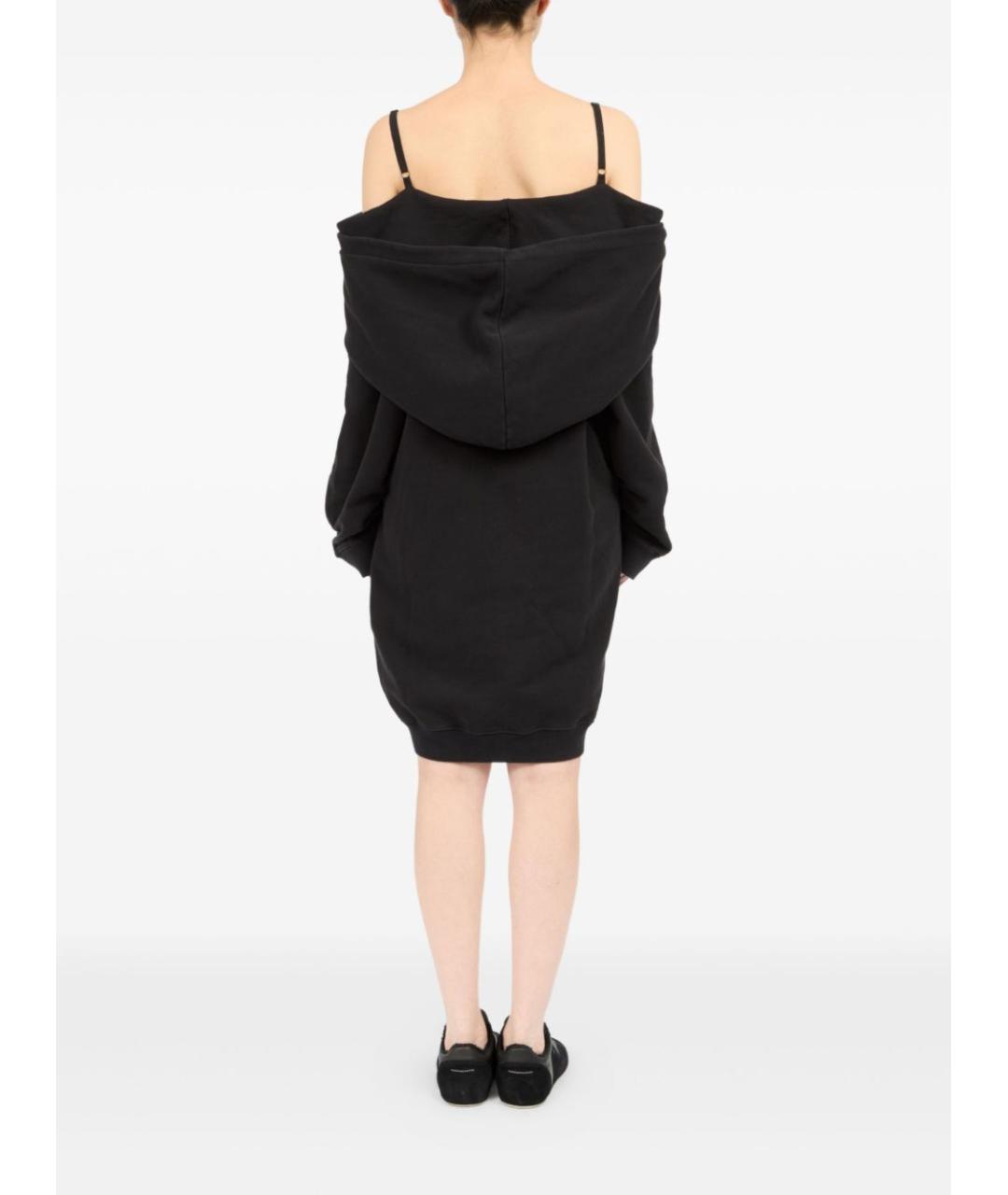 MM6 MAISON MARGIELA Черное хлопковое повседневное платье, фото 3