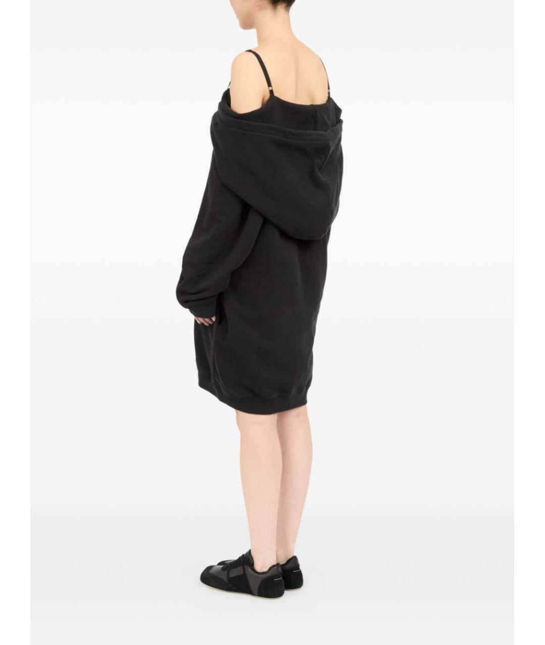 MM6 MAISON MARGIELA Черное хлопковое повседневное платье, фото 4