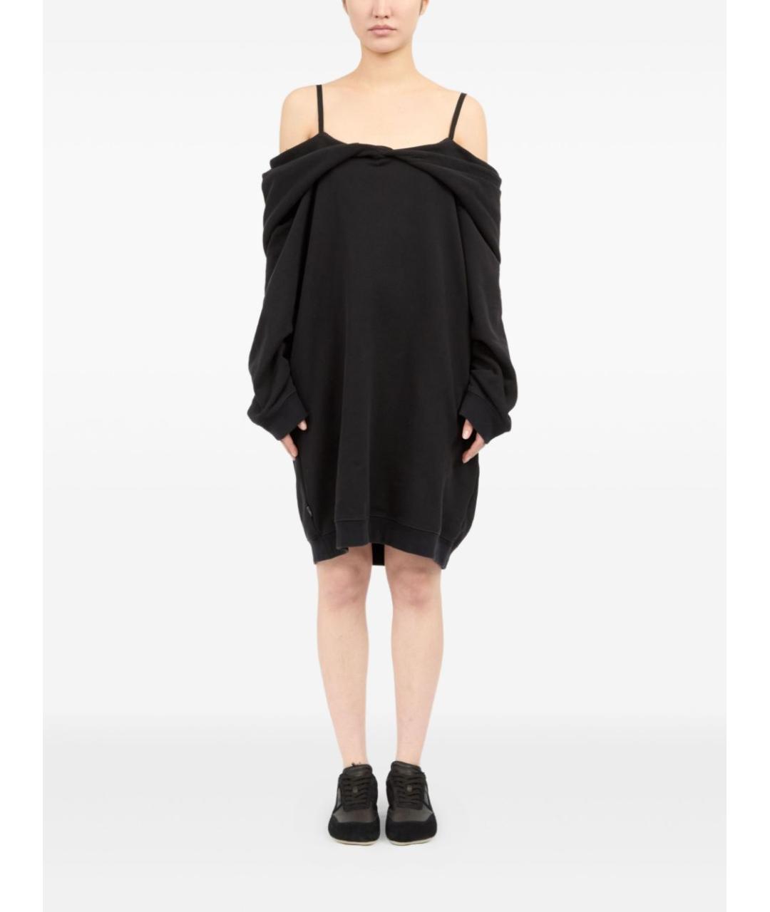 MM6 MAISON MARGIELA Черное хлопковое повседневное платье, фото 5