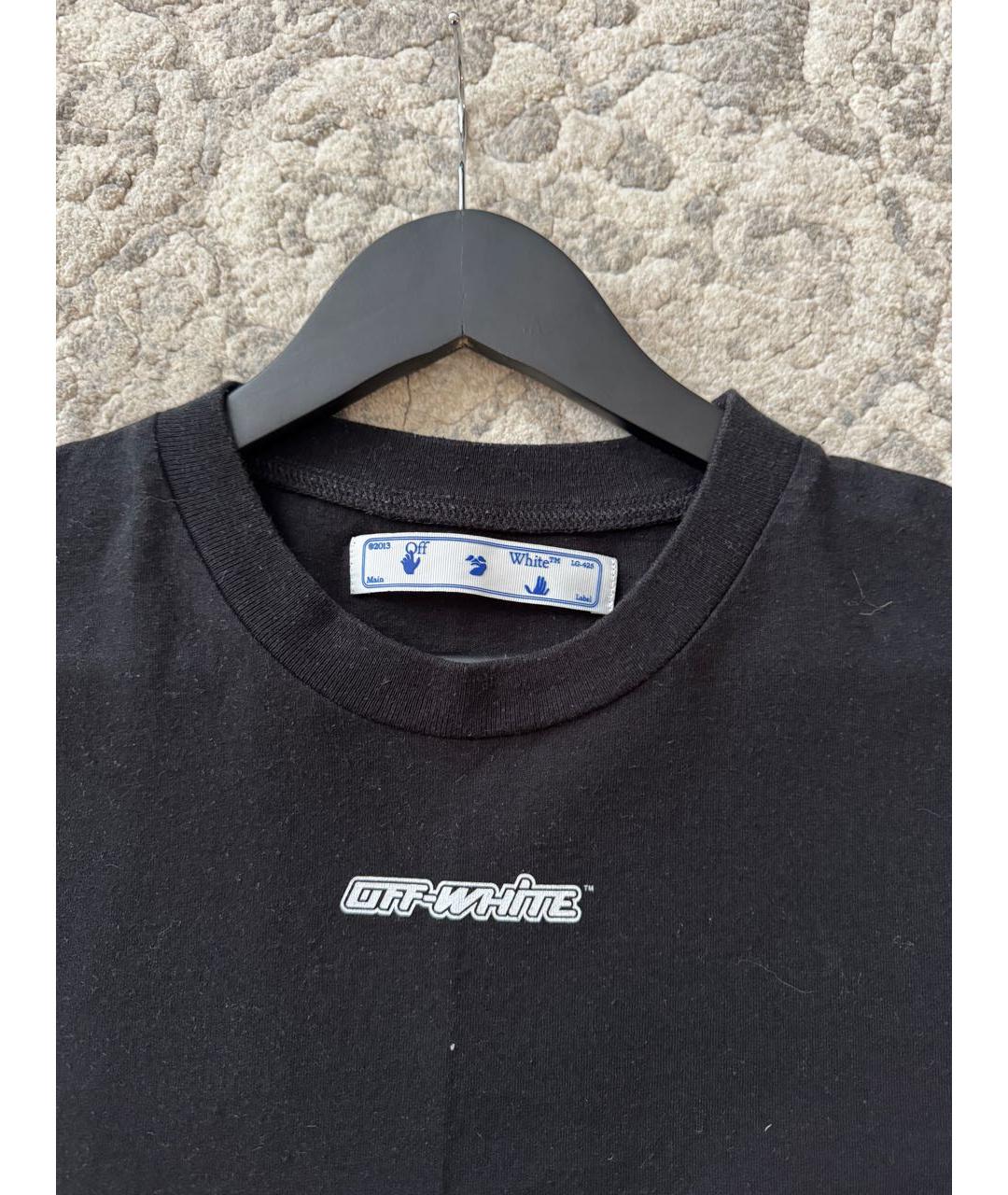OFF-WHITE Черная хлопковая футболка, фото 3