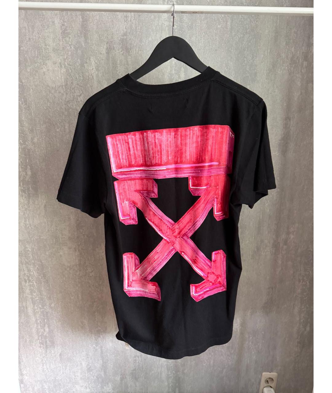 OFF-WHITE Черная хлопковая футболка, фото 2