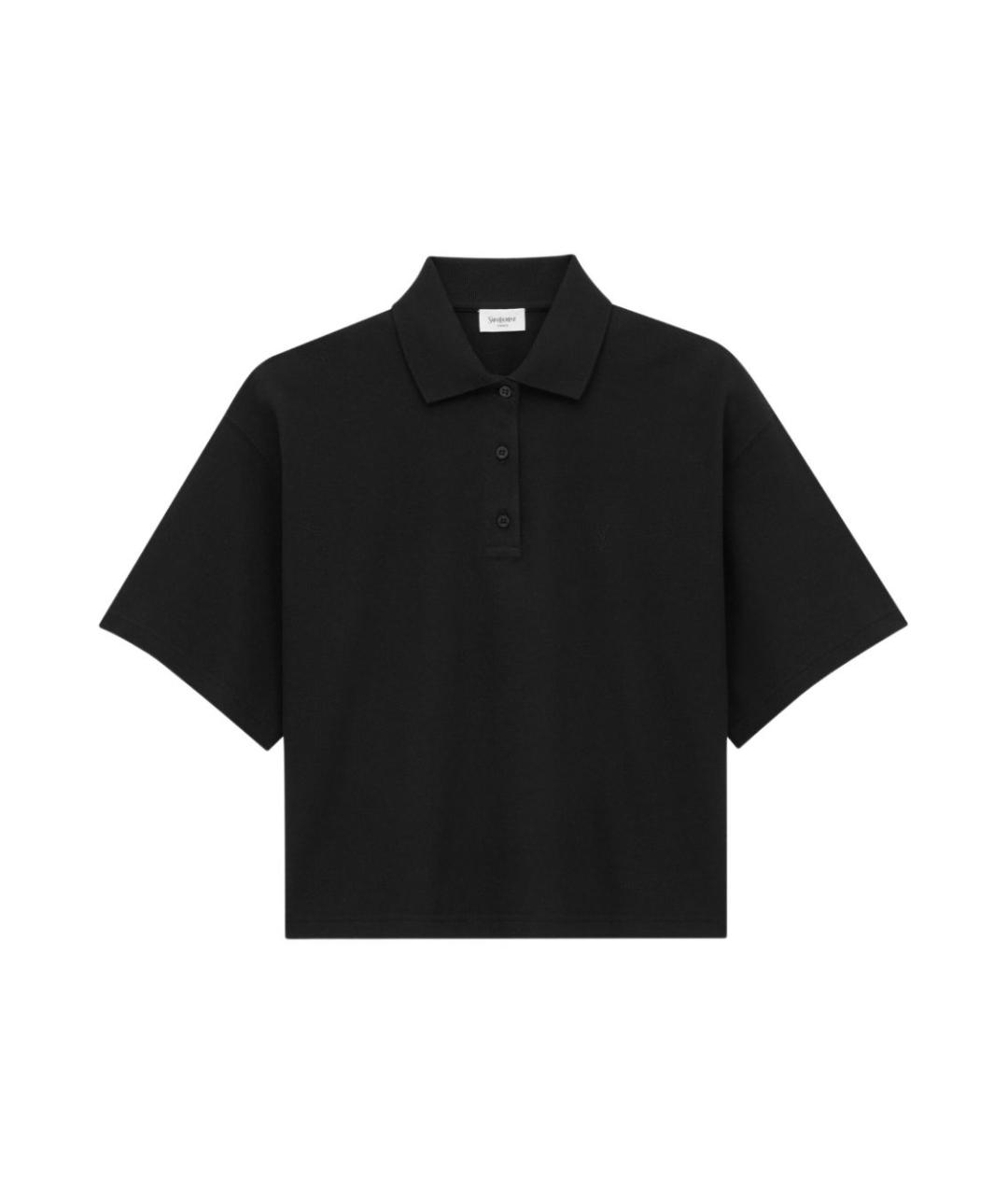 SAINT LAURENT Черная хлопковая футболка, фото 1