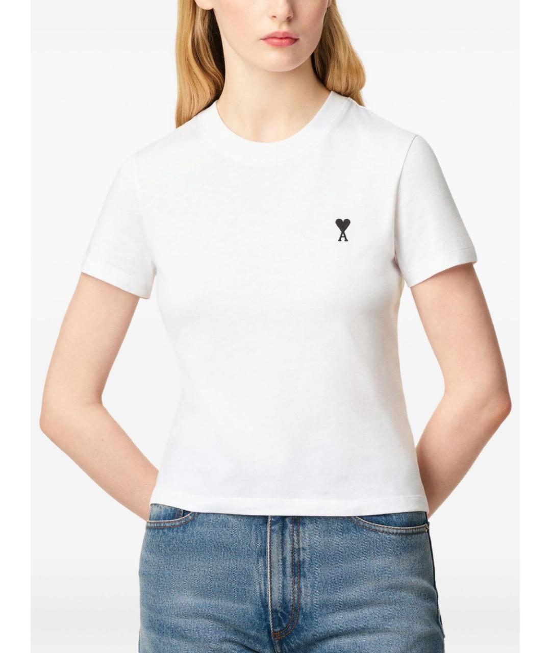 Ami Paris Белая хлопковая футболка, фото 4