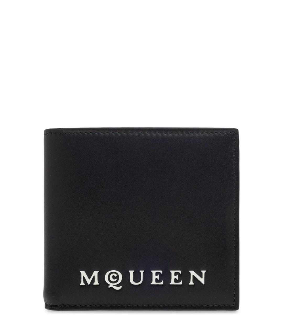 ALEXANDER MCQUEEN Черный кожаный кошелек, фото 1