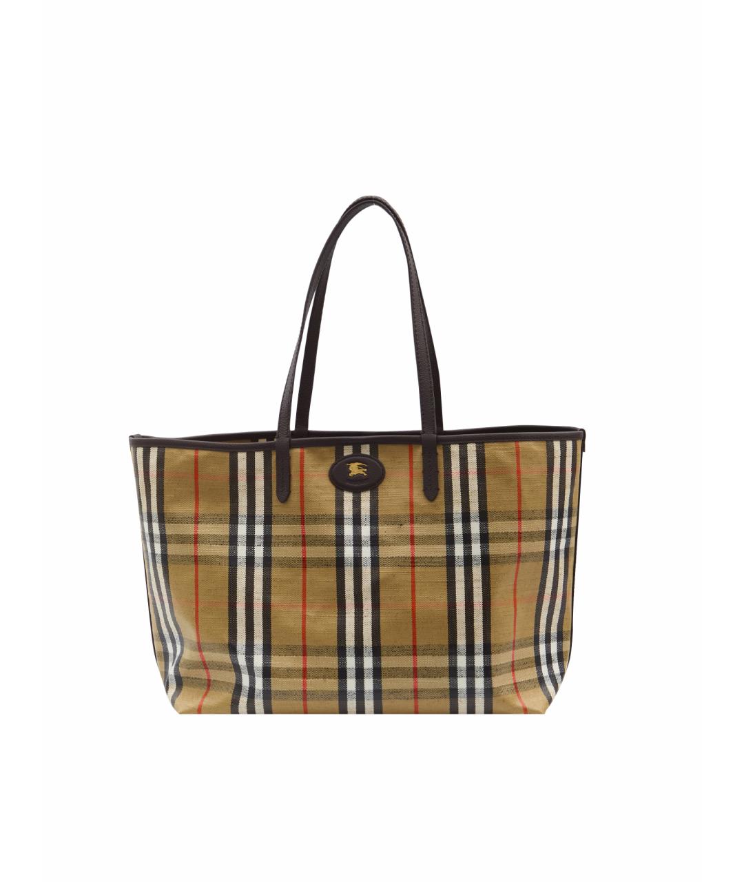 BURBERRY Бежевая тканевая сумка тоут, фото 1