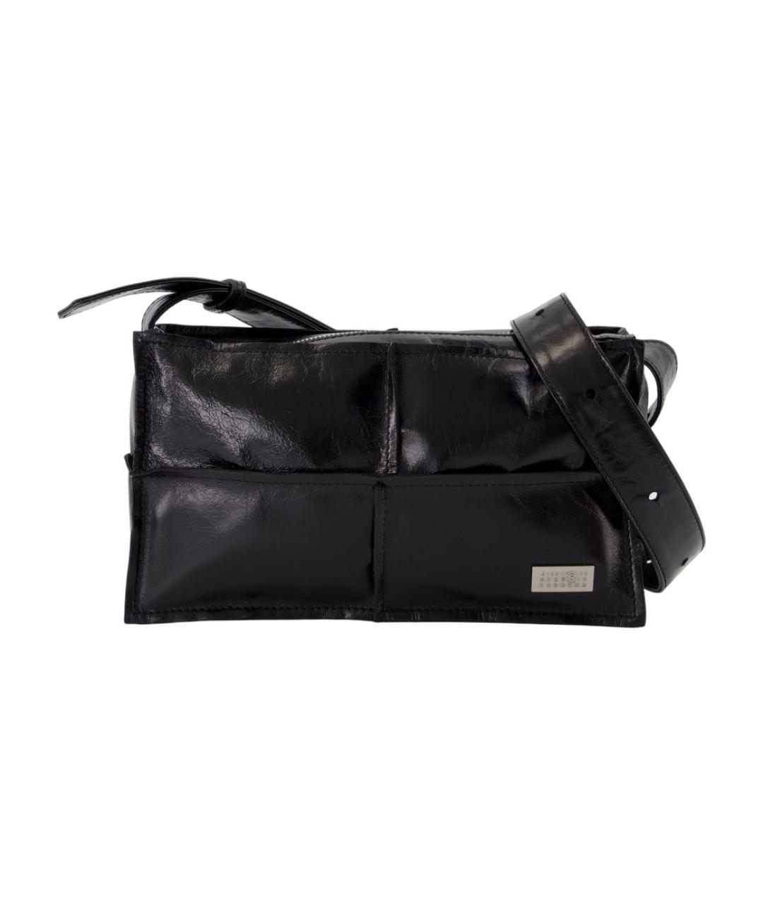 MM6 MAISON MARGIELA Черная кожаная сумка через плечо, фото 1