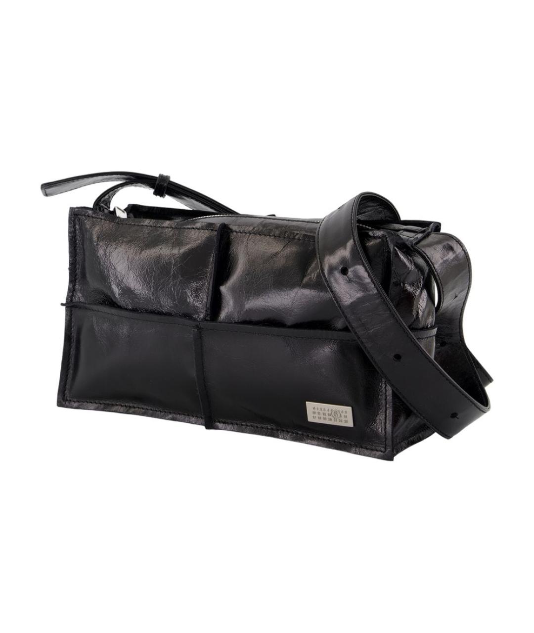 MM6 MAISON MARGIELA Черная кожаная сумка через плечо, фото 2