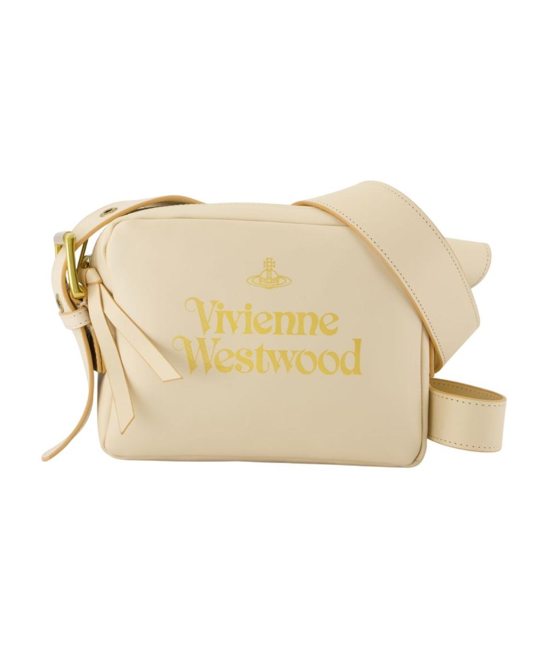 VIVIENNE WESTWOOD Бежевая кожаная сумка через плечо, фото 1